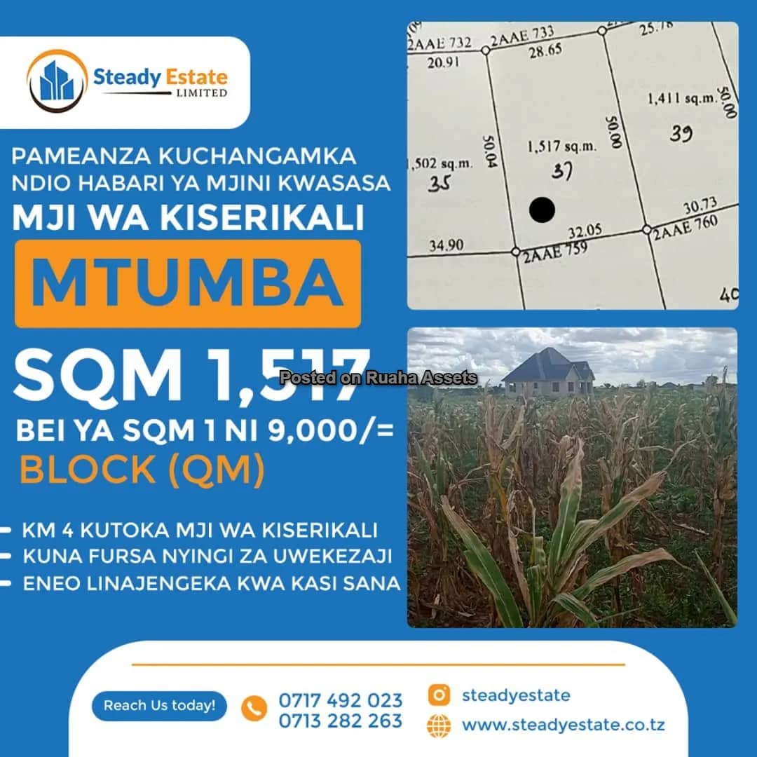 Prime Low Density Commercial Plot For Sale at Magufuli City Dodoma