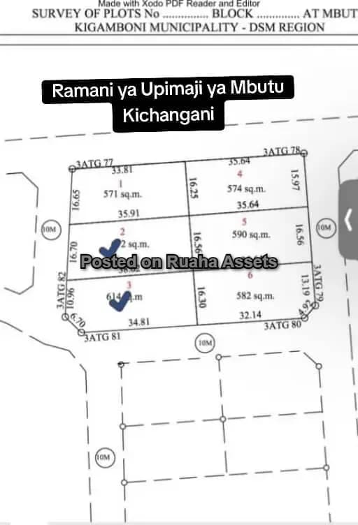 Surveyed Plots For Sale at Kigamboni Mbutu-Kichangani