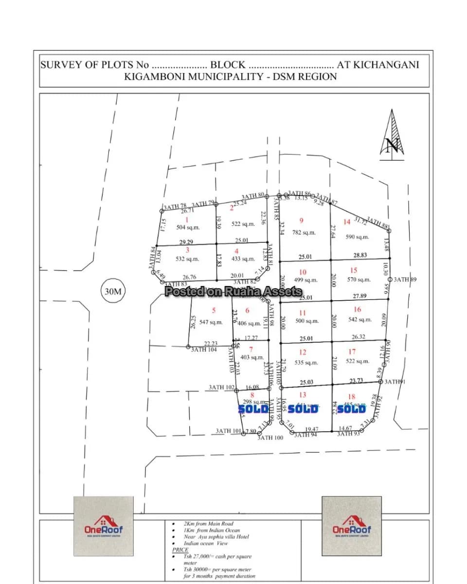 Surveyed Plot at Kigamboni Mbutu Kichangani