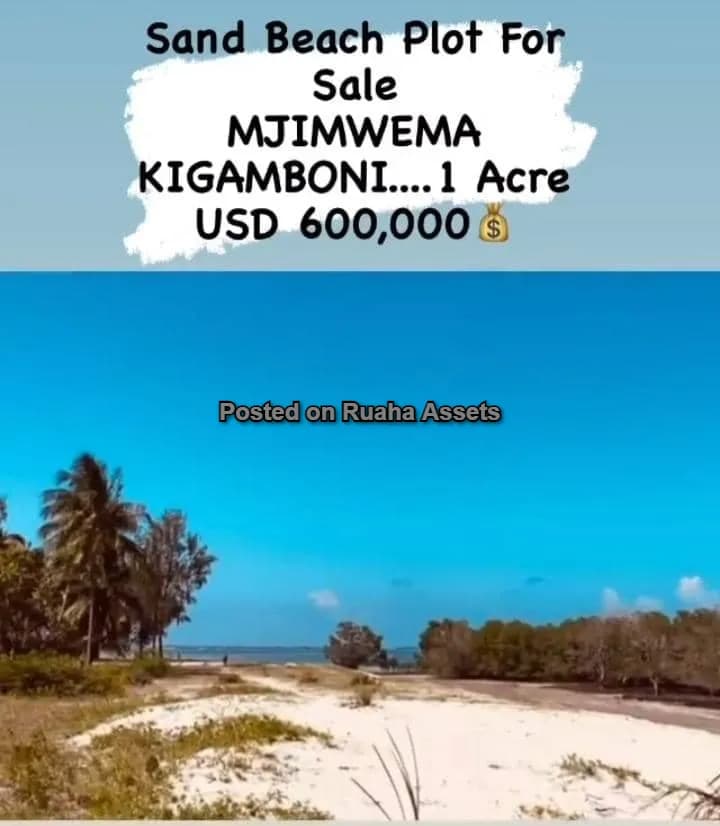 Beach Front Plot for Sale at Mjimwema, Kigamboni