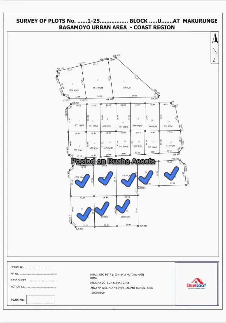 SURVEYED PLOTS FOR SALE AT BAGAMOYO – MAKURUNGE