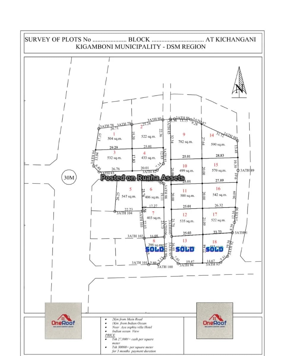 Surveyed Plot at Kigamboni Mbutu Kichangani image 1